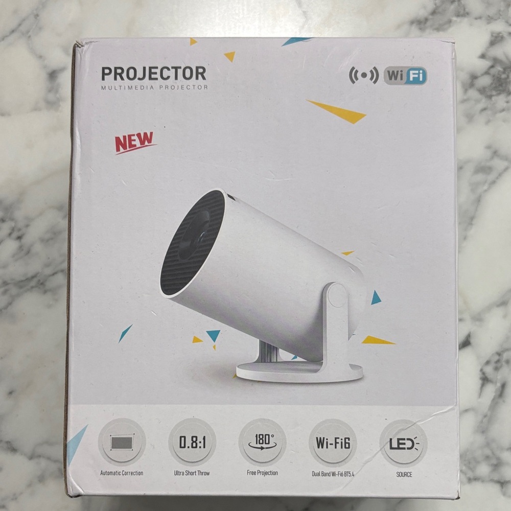 White Multimedia Projector with WiFi